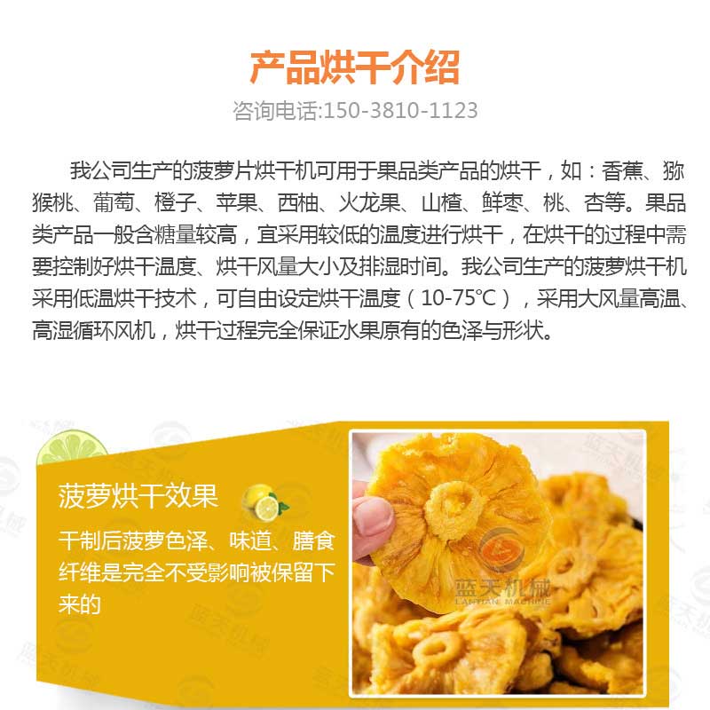 菠蘿干烘干機產(chǎn)品烘干介紹