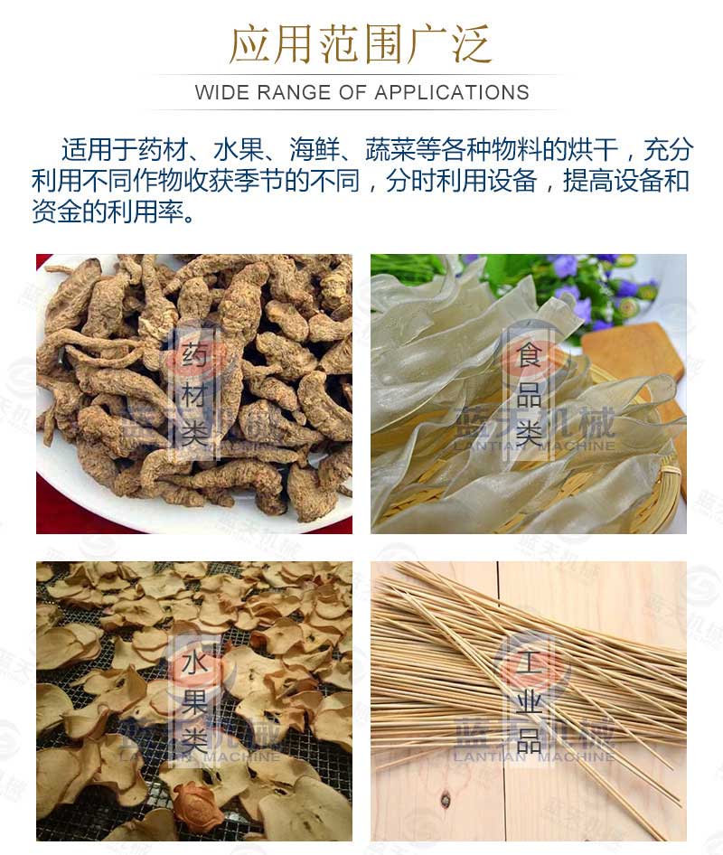 地黃烘干機(jī)應(yīng)用范圍